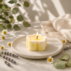 Soy wax scented candle blended with essential oils